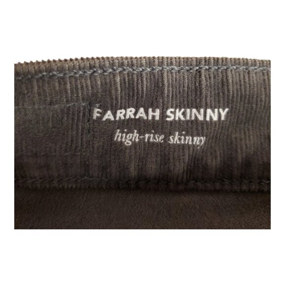 AG ADRIANO GOLDSCHMIED SZ 26R Farrah Skinny High-rise Medium Gray Corduroy Jeans - Picture 7 of 13